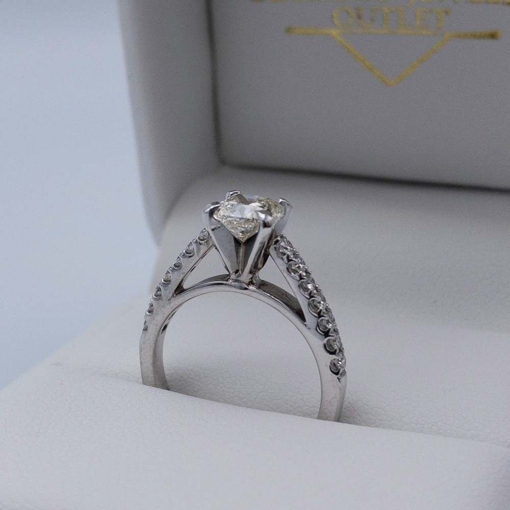 Platinum Modified Cushion 1.27TCW Diamond Engagement Ring